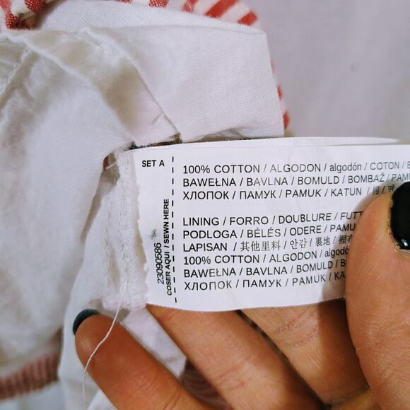 Mango Girls Red & White Striped Dress Size 7/8 - Picture 3 of 4